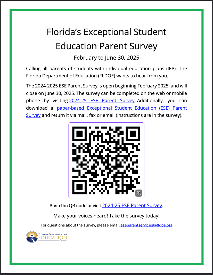  ESE PARENT SURVEY